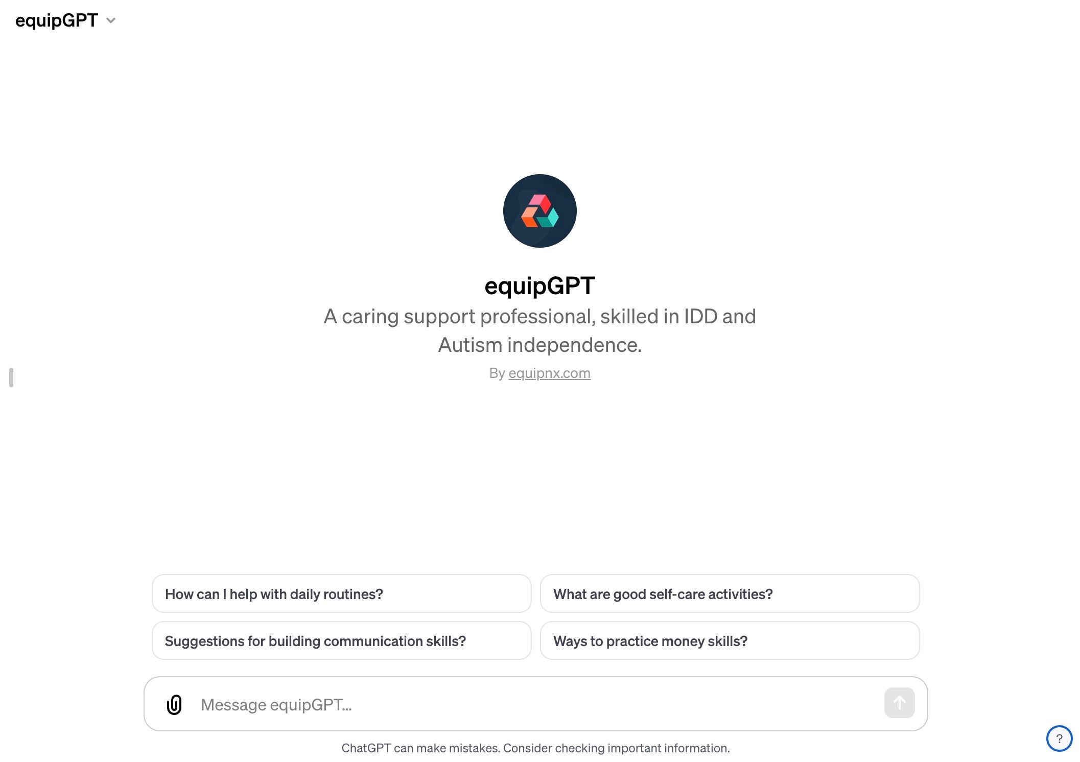 equipGPT UI